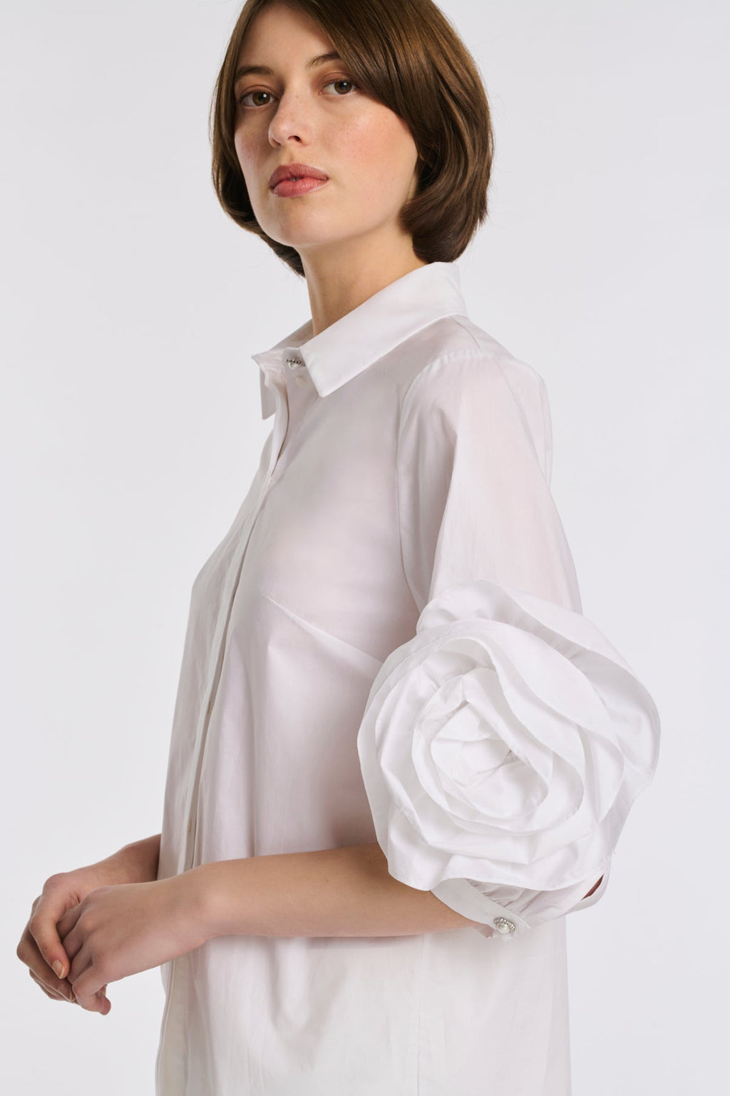Sculptural Sleeve Cotton Shirt