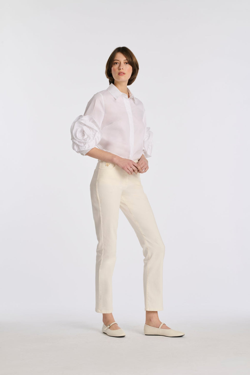 Sculptural Sleeve Cotton Shirt
