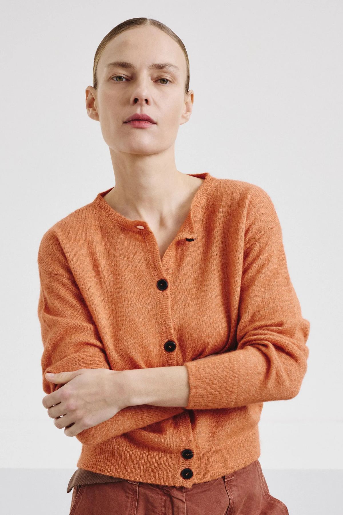 Orange Knit Cardigan