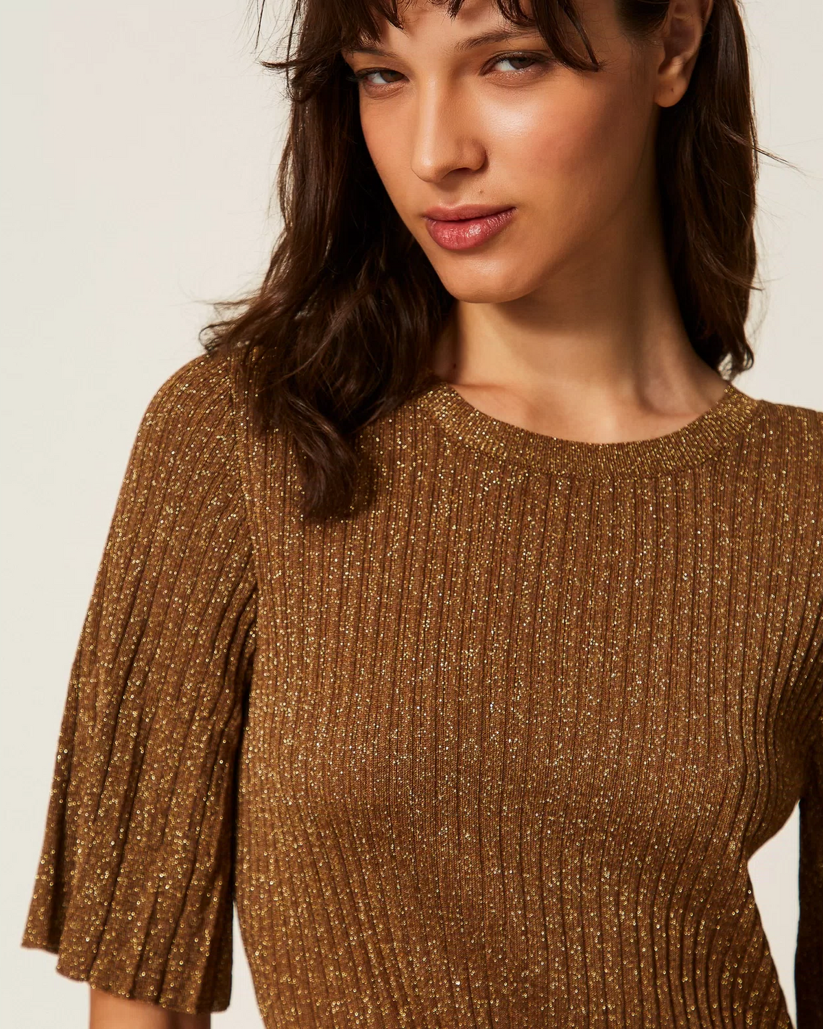 Ribbed Lurex Knit Dress