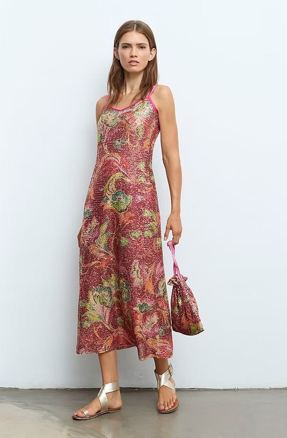 Floral Knit Midi Dress
