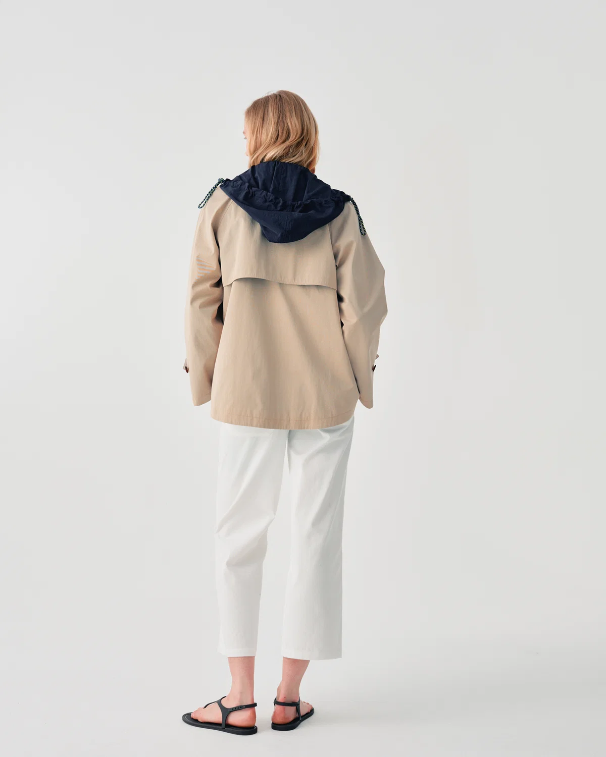 Short Trench Coat with Hood