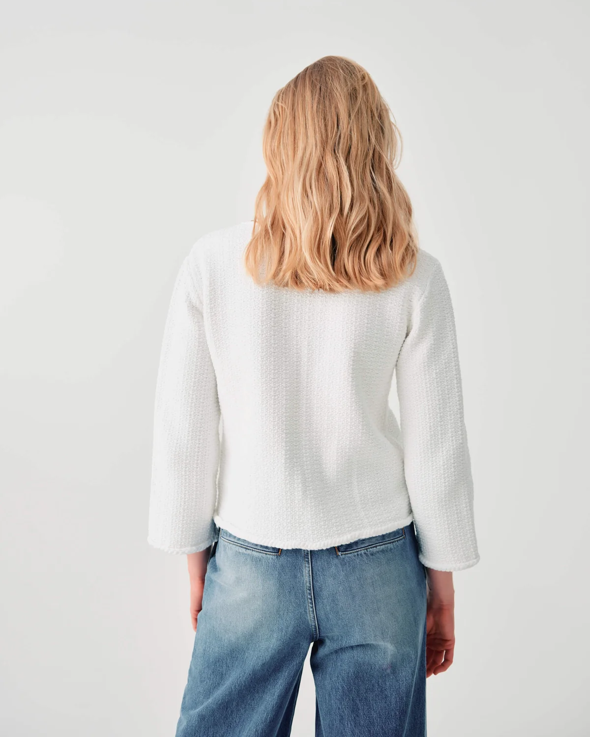 Cropped Cotton Knit Jacket
